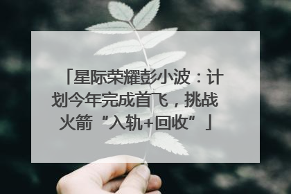 星际荣耀彭小波：计划今年完成首飞，挑战火箭“入轨+回收”